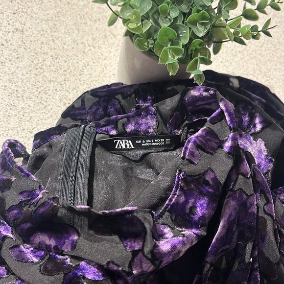 Zara Sz S Velvet Trim Dress Blogger Favourite - Picture 8 of 17